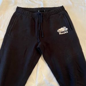 BLACK MENS ROOTS SWEATPANTS COTTON SOFT